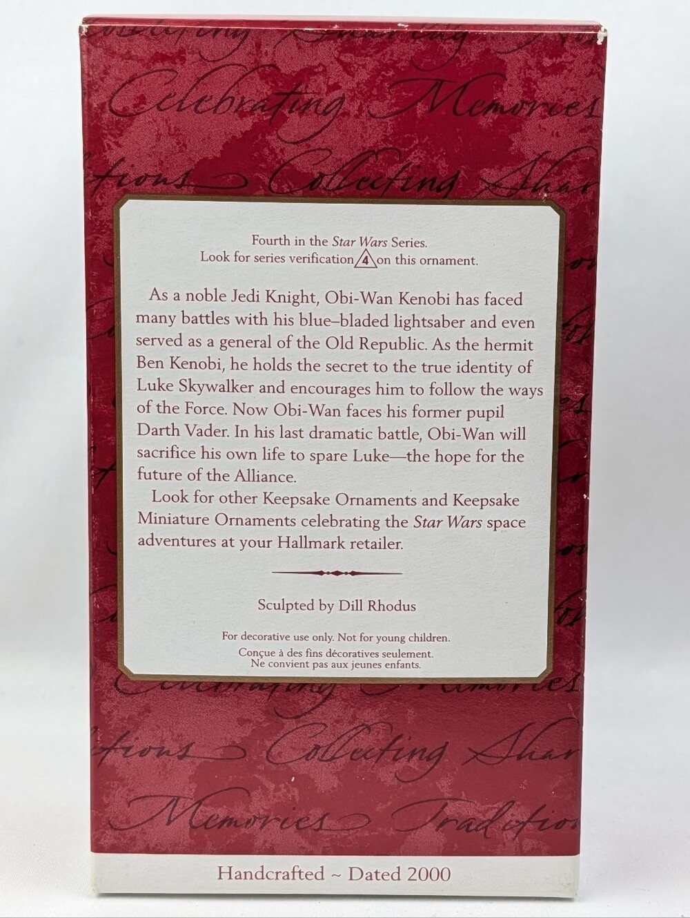2000 Obi-Wan Kenobi Star Wars Hallmark Keepsake Ornament #4 In Series Christmas - Picture 11 of 14